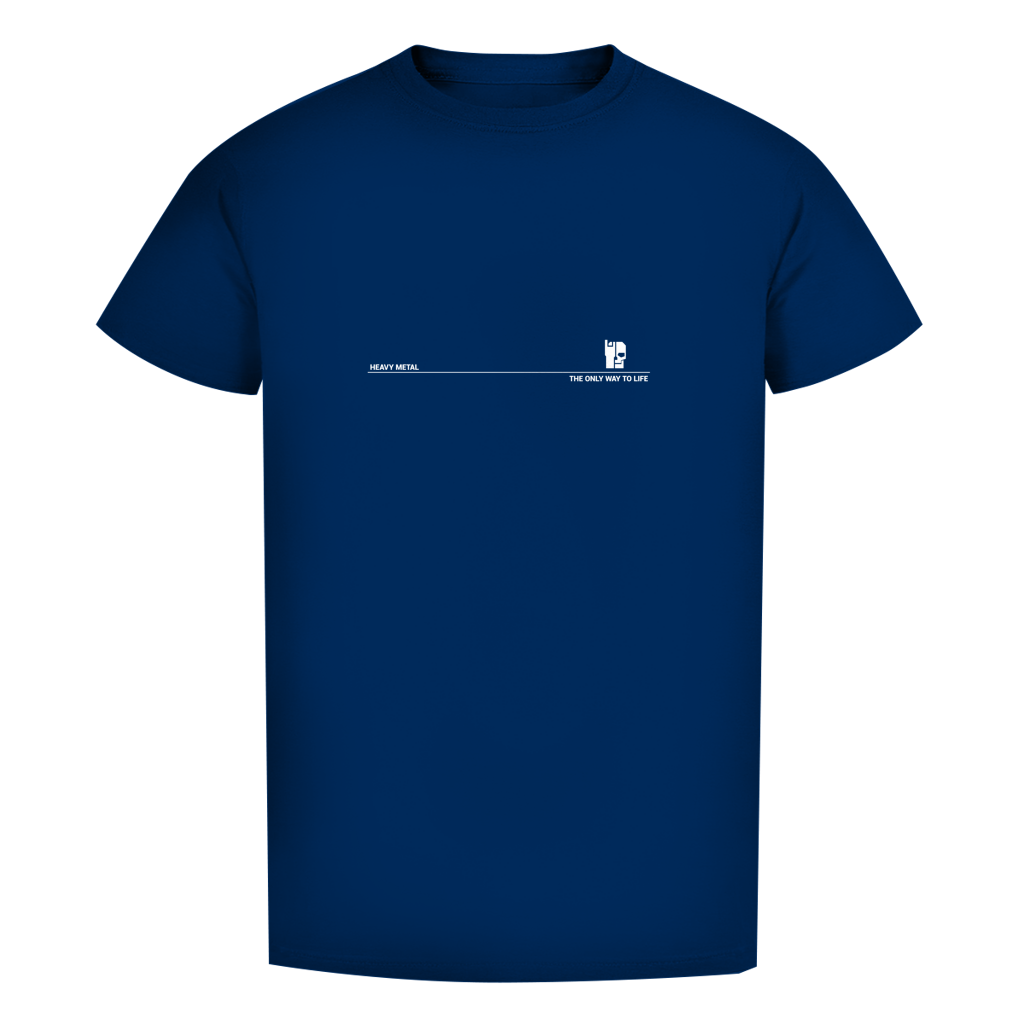 Herren T-Shirt slim: navyblaues Shirt mit Frontprint