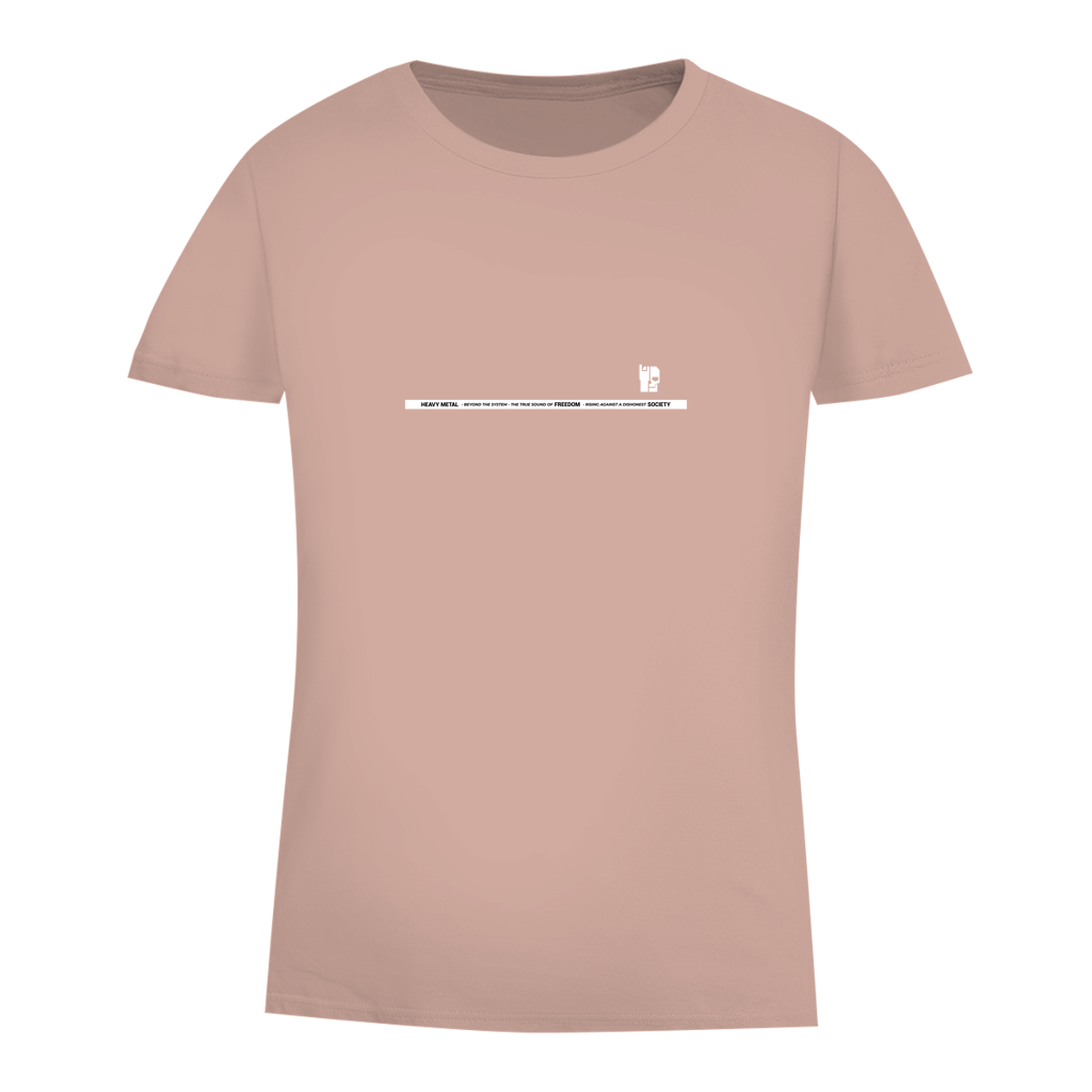 Damen-T-Shirt Bio Slim Millennial Pink, Schriftprint mittig