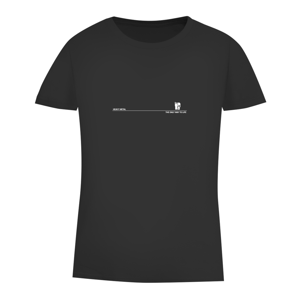 Damen-T-Shirt Bio, Slim Fit, schwarz mit Print über der Brust