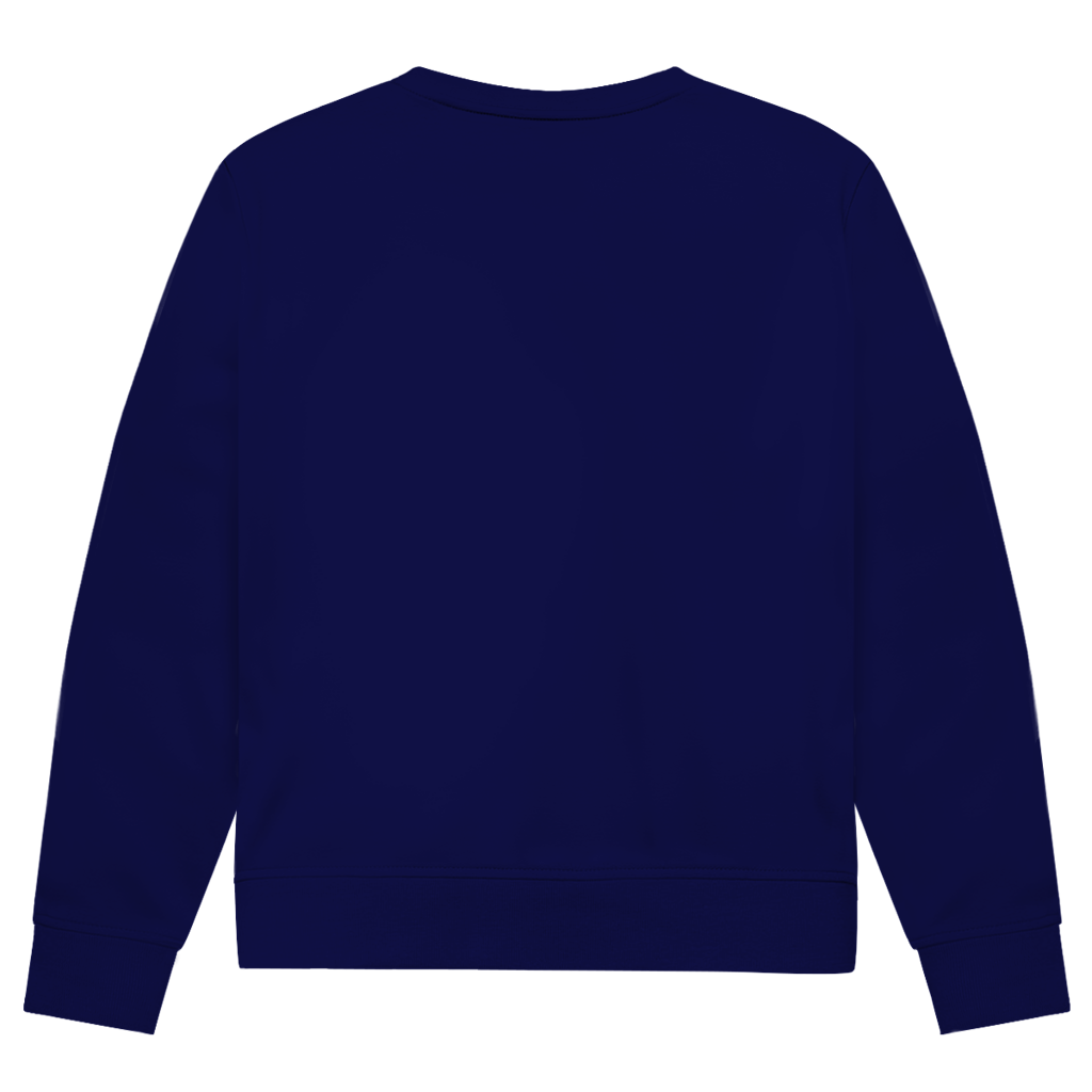 Herren-Sweatshirt, Bio-Baumwolle, navyblau, Rückansicht, Bündchen an Ärmeln und Saum