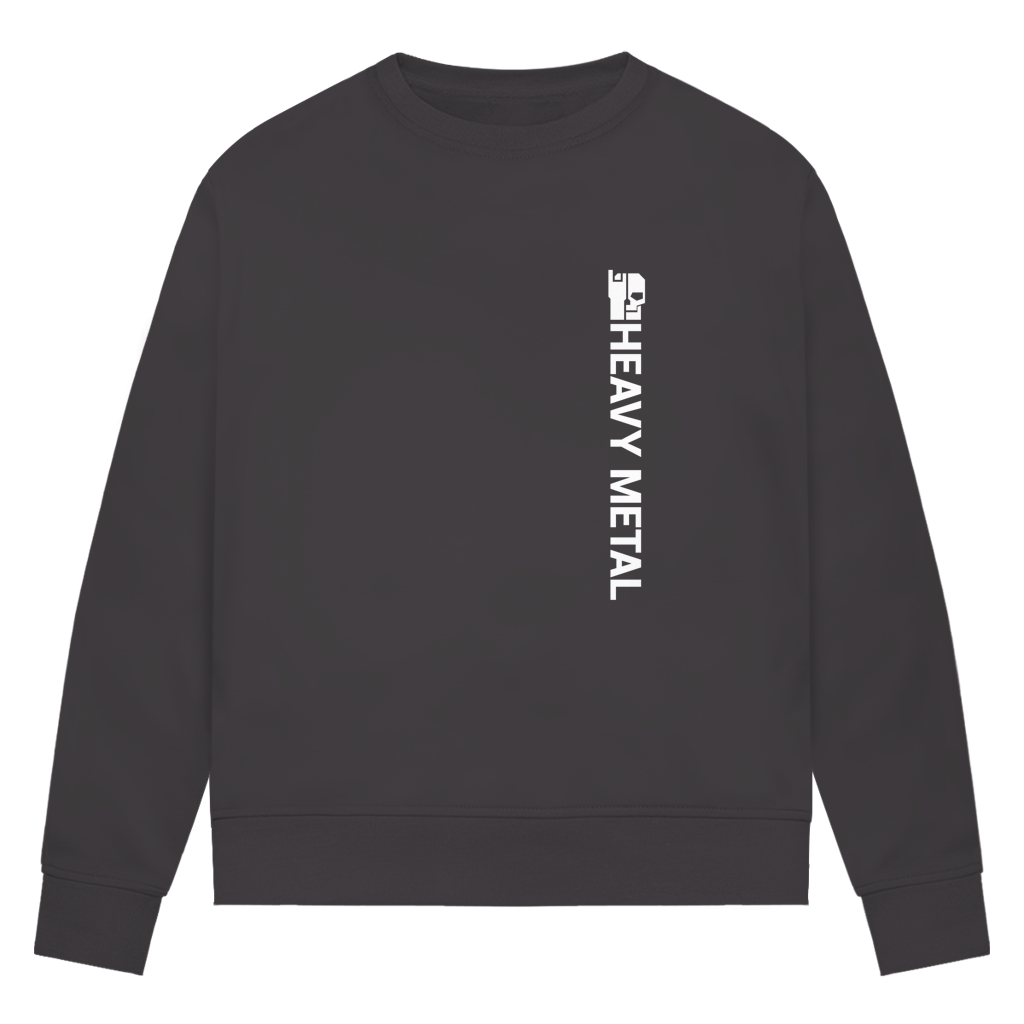 Damen-Sweatshirt Bio Anthrazit mit vertikalem Logo vorn