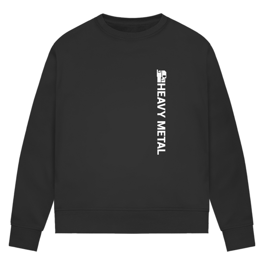 Damen-Sweatshirt Bio in Schwarz, Frontansicht mit vertikalem Print
