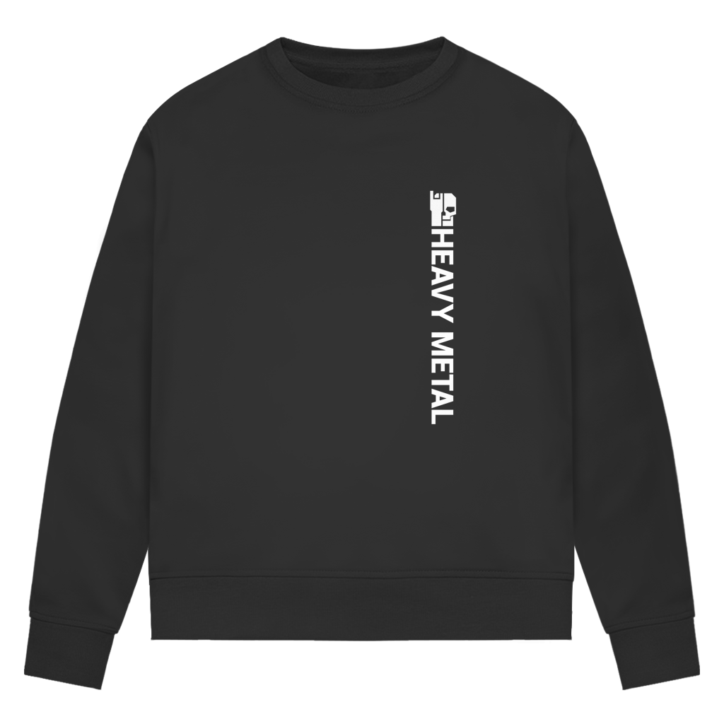 Damen-Sweatshirt Bio Schwarz mit vertikalem Logo vorn