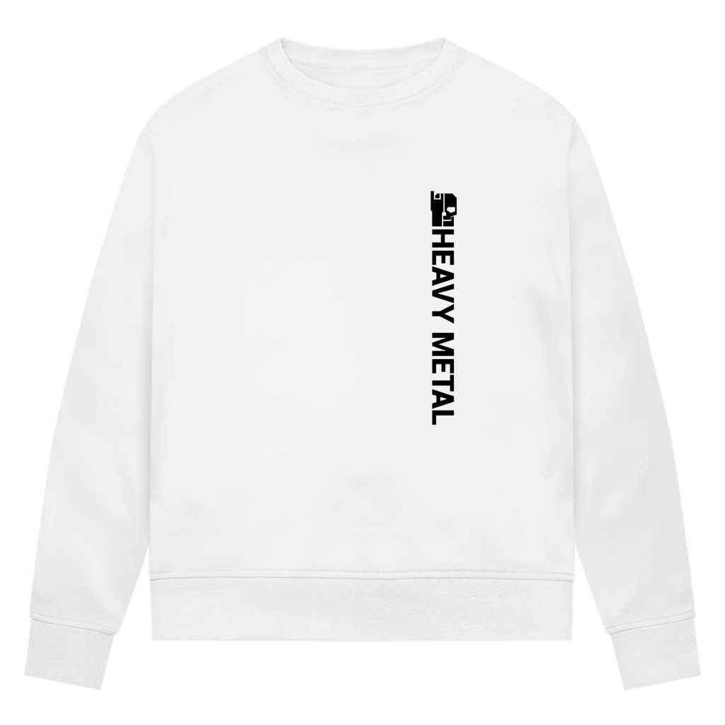 Damen-Sweatshirt Bio Weiß mit vertikalem Logo vorn