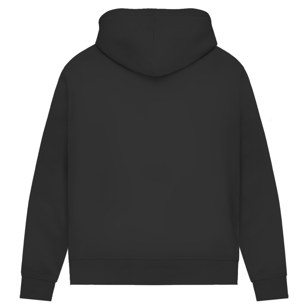 Damen Hoodie in Dunkelgrau mit Kapuze, Kordelzug und „TRUE LOVE“-Print auf der Brust