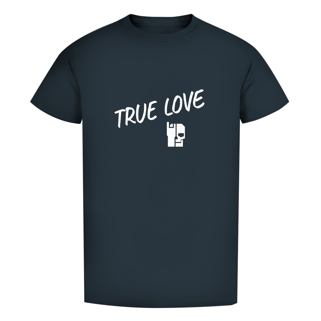Herren-T-Shirt Navy mit Aufdruck „TRUE LOVE“ vorne