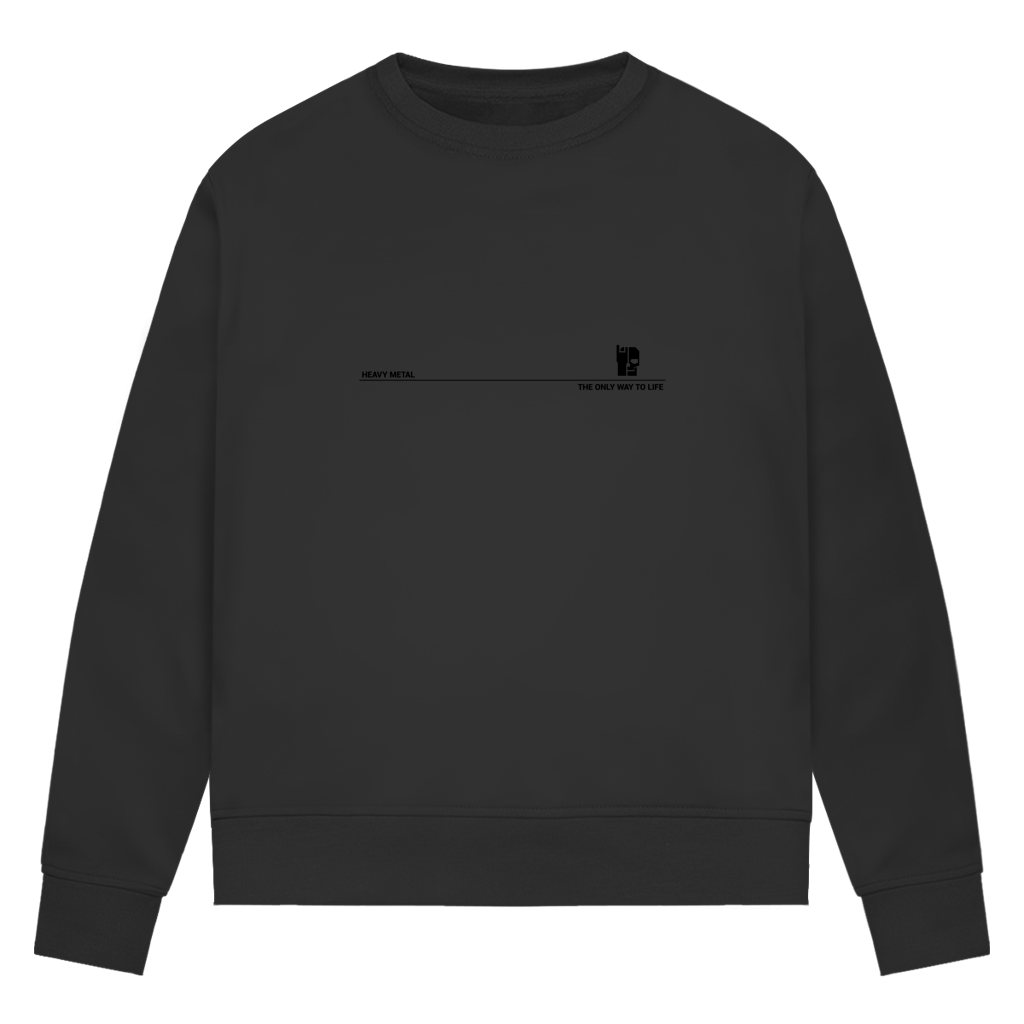 Damen-Sweatshirt schwarz mit farblich passendem Brustprint