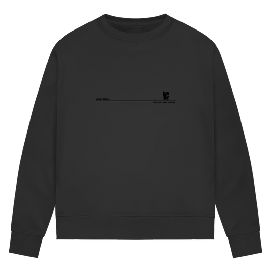 Damen-Sweatshirt schwarz mit farblich passendem Brustprint
