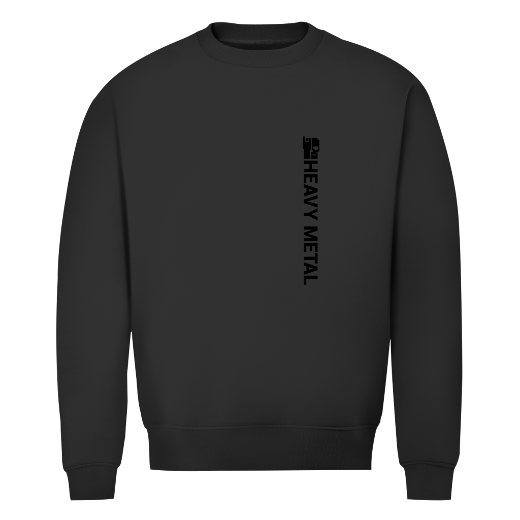 Herren-Bio-Sweatshirt in Schwarz mit vertikalem Front-Schriftzug