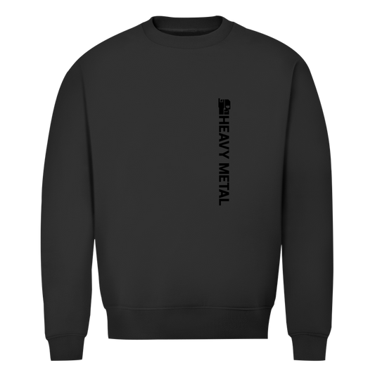 Herren-Bio-Sweatshirt in Schwarz mit vertikalem Front-Schriftzug