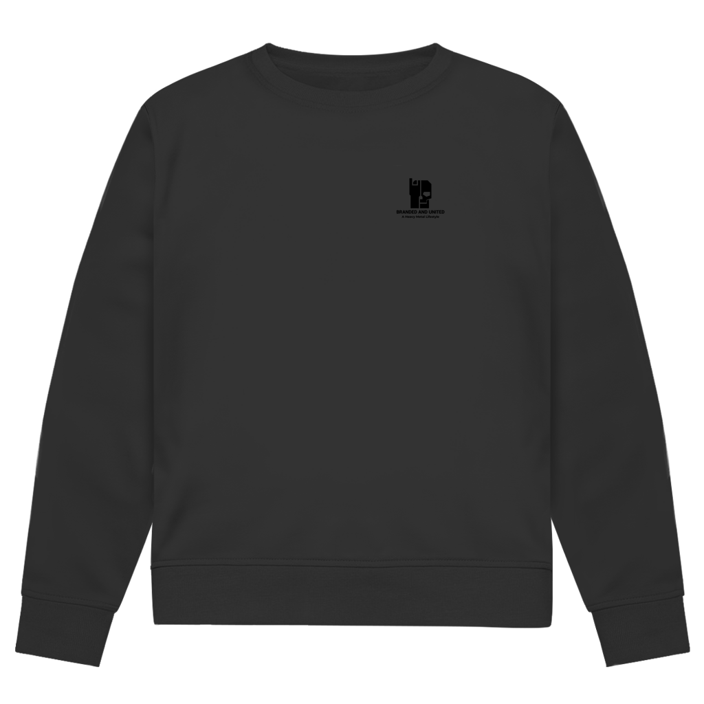 Herren-Sweatshirt schwarz mit Rundhalsausschnitt und Frontprint