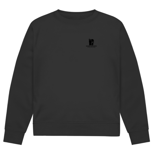 Herren-Sweatshirt schwarz mit Rundhalsausschnitt und Frontprint