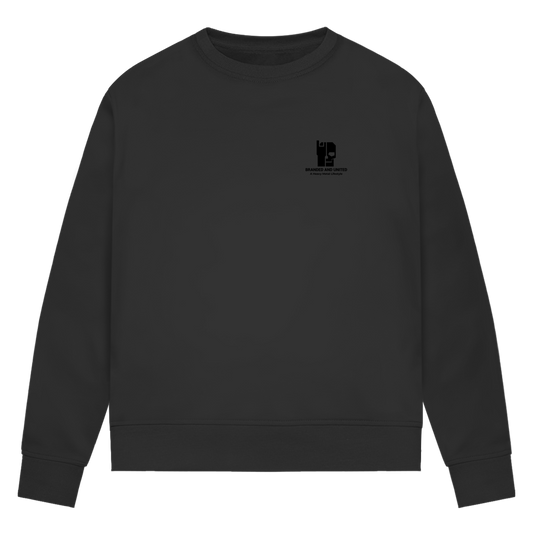 Damen-Sweatshirt in Schwarz mit kleinem Logo auf der Brust