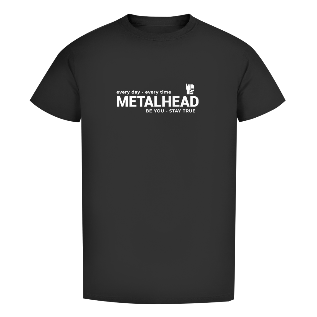 Herren-T-Shirt, schwarz, Frontprint mit METALHEAD-Schriftzug