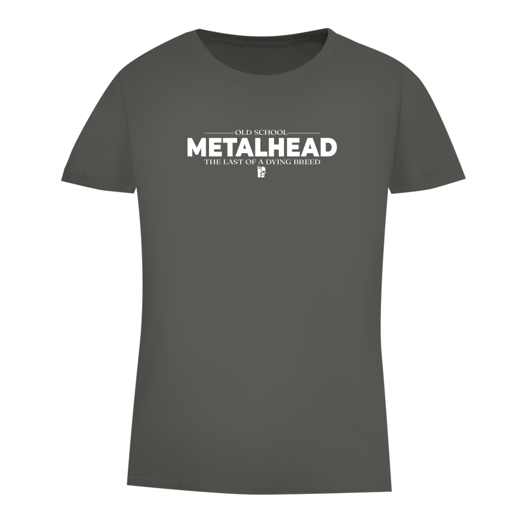 Damen-T-Shirt aus Bio-Baumwolle (dunkelgrau) mit großem Frontlogo